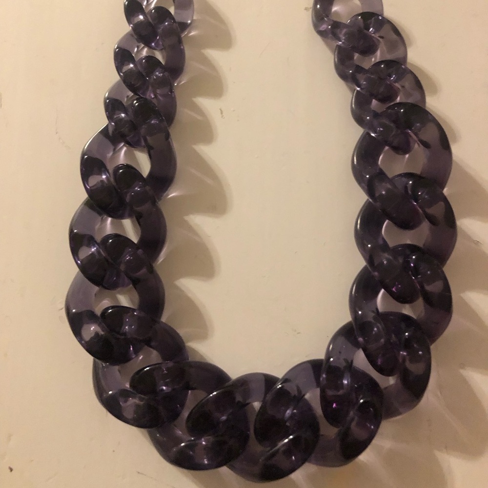 J Crew Lucite Necklace Blue